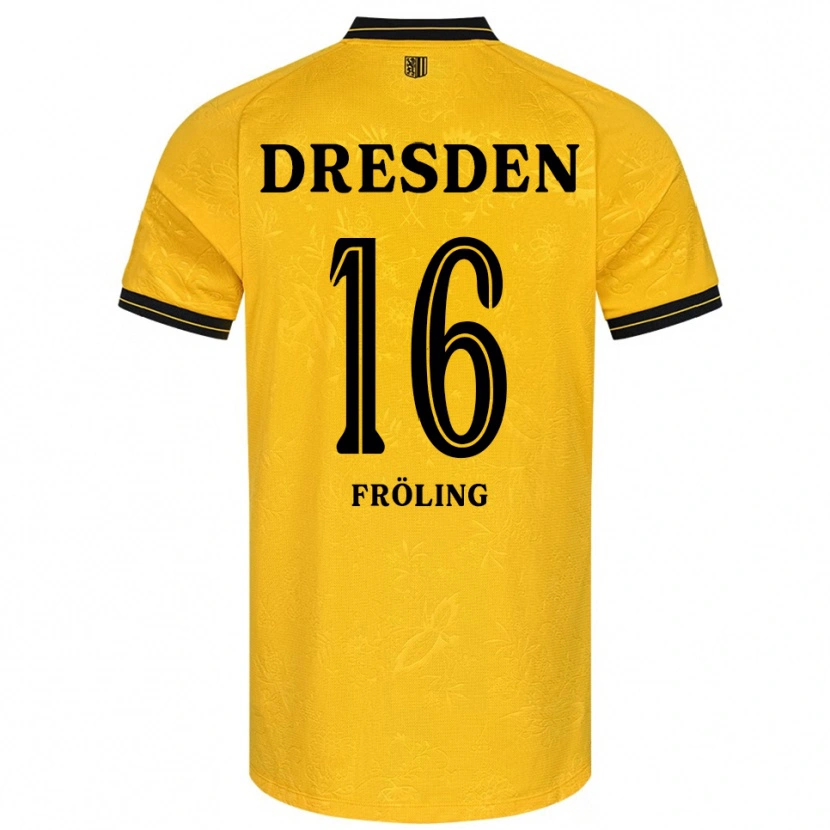Danxen Criança Camisola Nils Fröling #16 Amarelo Preto Principal 2025/26 Camisa Brasil