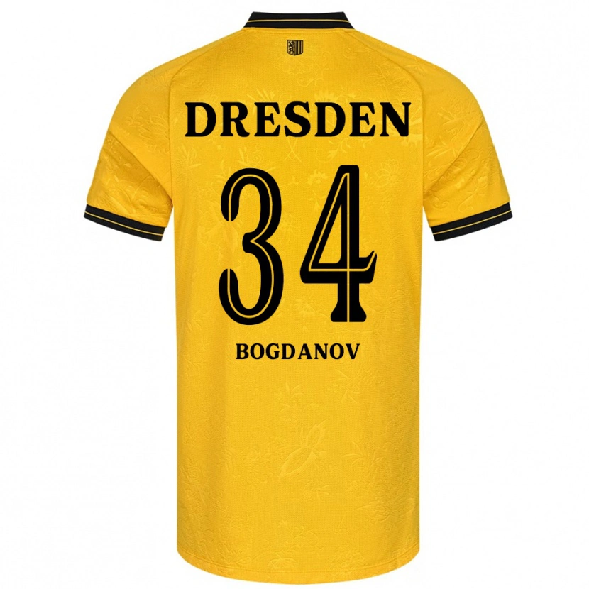 Danxen Criança Camisola Dmytro Bogdanov #34 Amarelo Preto Principal 2025/26 Camisa Brasil