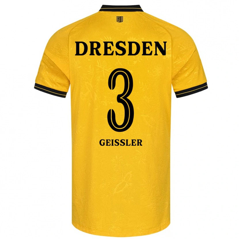 Danxen Criança Camisola Jonathan Geißler #3 Amarelo Preto Principal 2025/26 Camisa Brasil