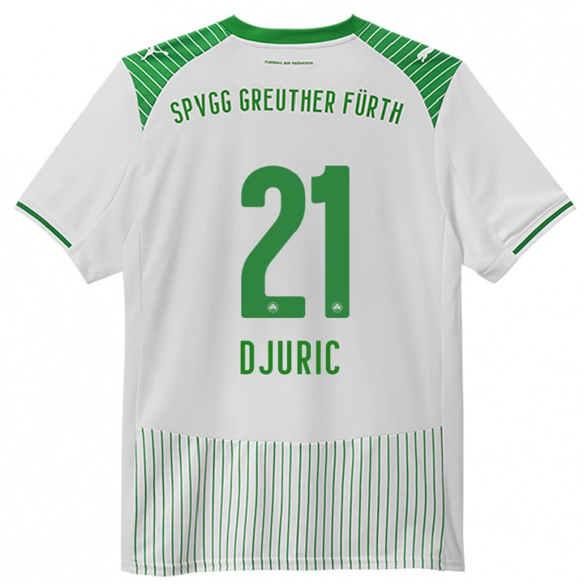 Danxen Criança Camisola Andrej Djuric #21 Branco Verde Principal 2025/26 Camisa Brasil