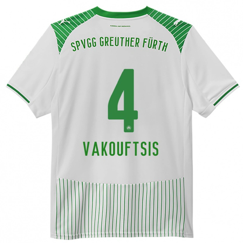 Danxen Criança Camisola Nikolaos Vakouftsis #4 Branco Verde Principal 2025/26 Camisa Brasil