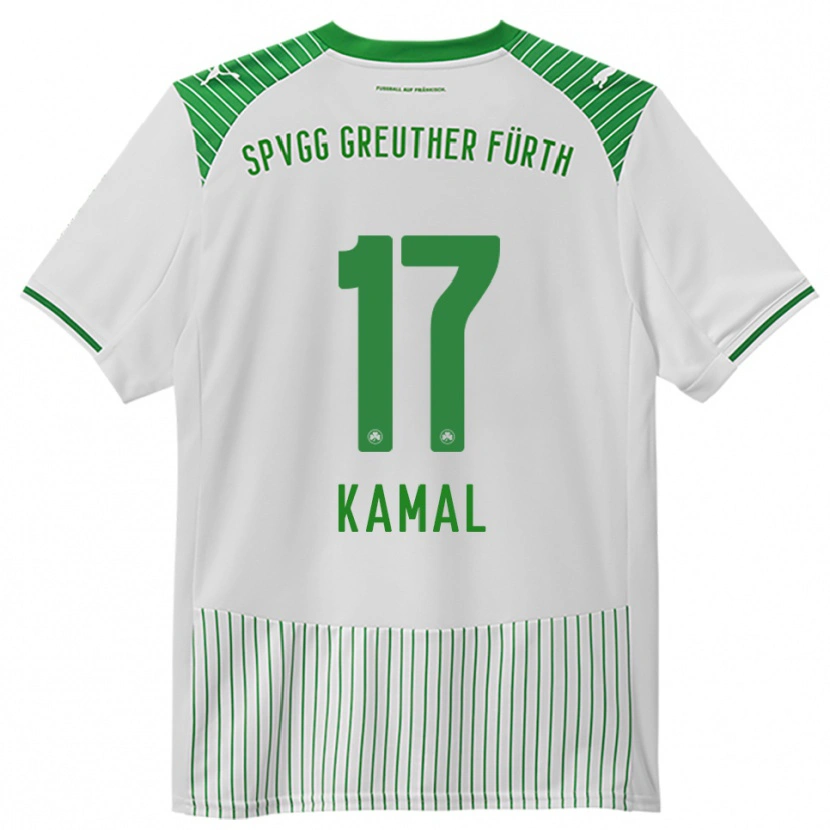 Danxen Criança Camisola Fadl Kamal #17 Branco Verde Principal 2025/26 Camisa Brasil