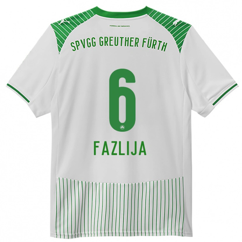 Danxen Criança Camisola Arjanit Fazlija #6 Branco Verde Principal 2025/26 Camisa Brasil