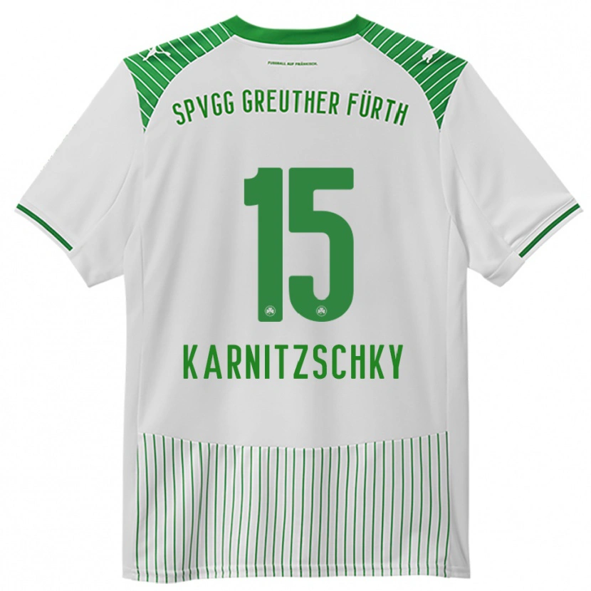 Danxen Criança Camisola Nick Karnitzschky #15 Branco Verde Principal 2025/26 Camisa Brasil