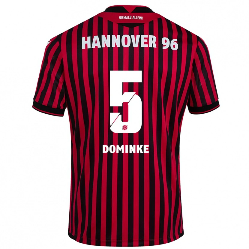 Danxen Criança Camisola Lukas Dominke #5 Vermelho Preto Principal 2025/26 Camisa Brasil