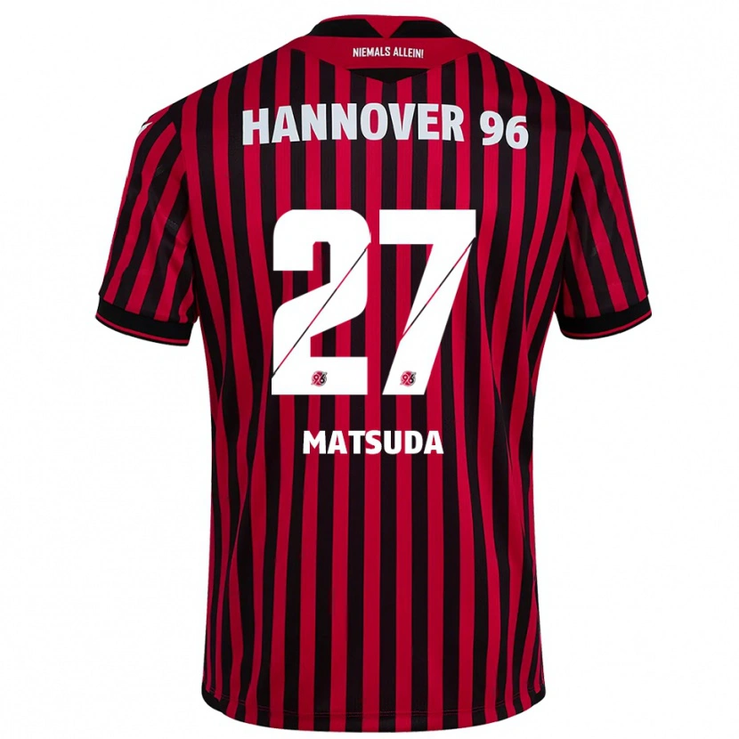 Danxen Criança Camisola Hayate Matsuda #27 Vermelho Preto Principal 2025/26 Camisa Brasil