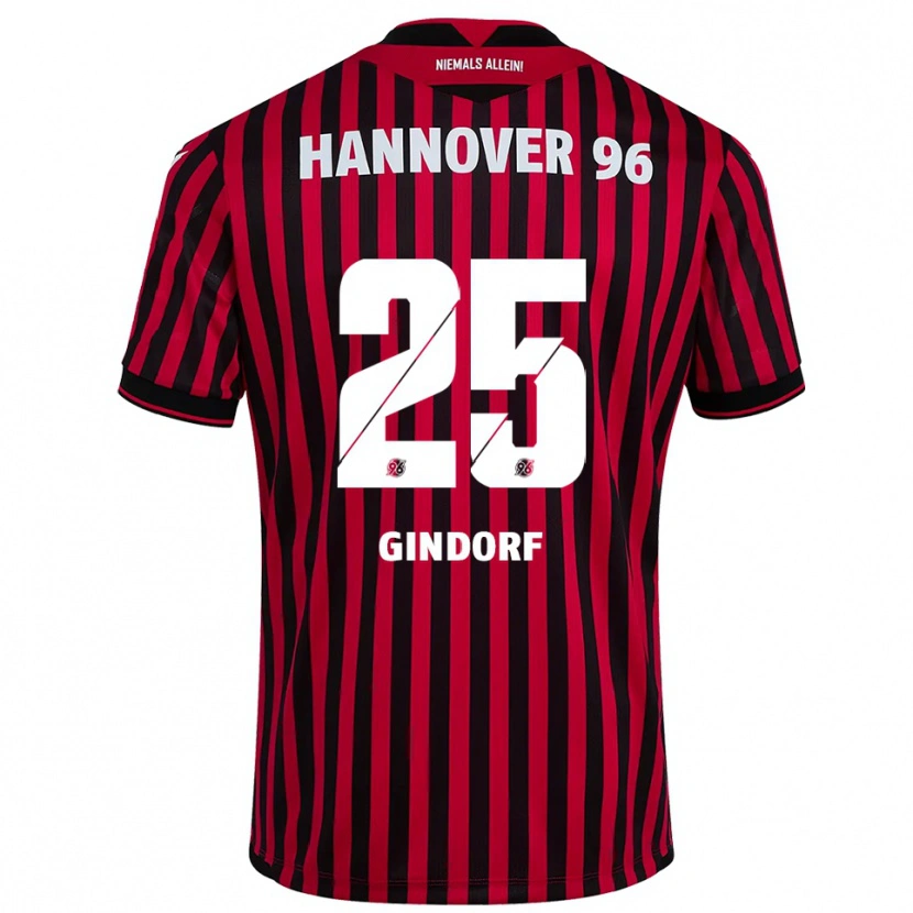 Danxen Criança Camisola Lars Gindorf #25 Vermelho Preto Principal 2025/26 Camisa Brasil
