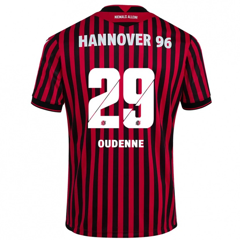 Danxen Criança Camisola Kolja Oudenne #29 Vermelho Preto Principal 2025/26 Camisa Brasil