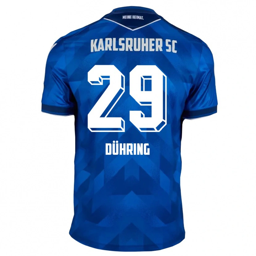 Danxen Criança Camisola Niclas Dühring #29 Azul Branco Principal 2025/26 Camisa Brasil