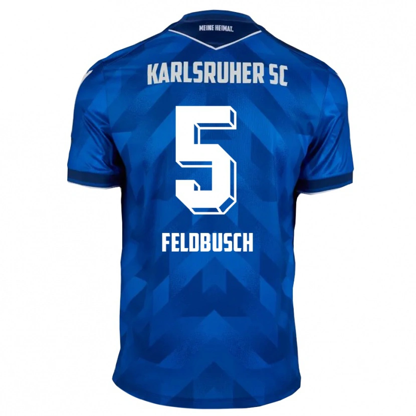 Danxen Criança Camisola Jonas Feldbusch #5 Azul Branco Principal 2025/26 Camisa Brasil