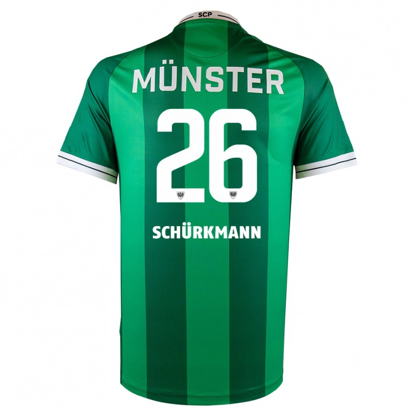 Danxen Criança Camisola Christopher Schürkmann #26 Verde Branco Principal 2025/26 Camisa Brasil