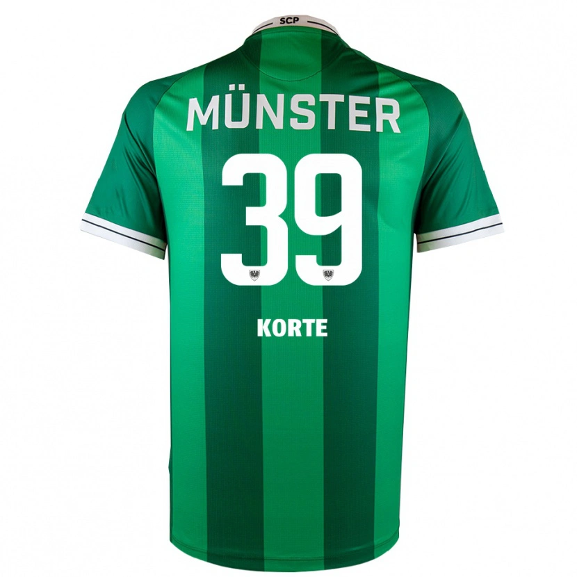 Danxen Criança Camisola Jakob Korte #39 Verde Branco Principal 2025/26 Camisa Brasil
