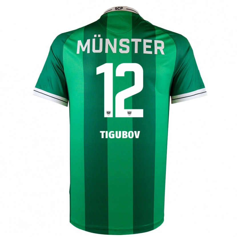 Danxen Criança Camisola Adrian Tigubov #12 Verde Branco Principal 2025/26 Camisa Brasil