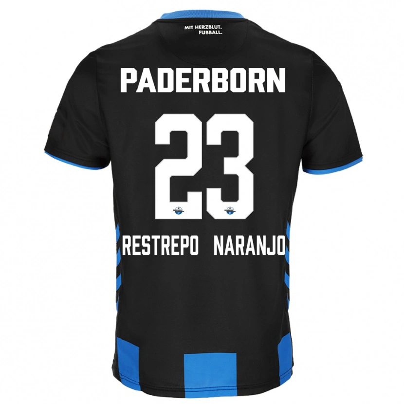 Danxen Criança Camisola Pedro Restrepo Naranjo #23 Preto Azul Principal 2025/26 Camisa Brasil