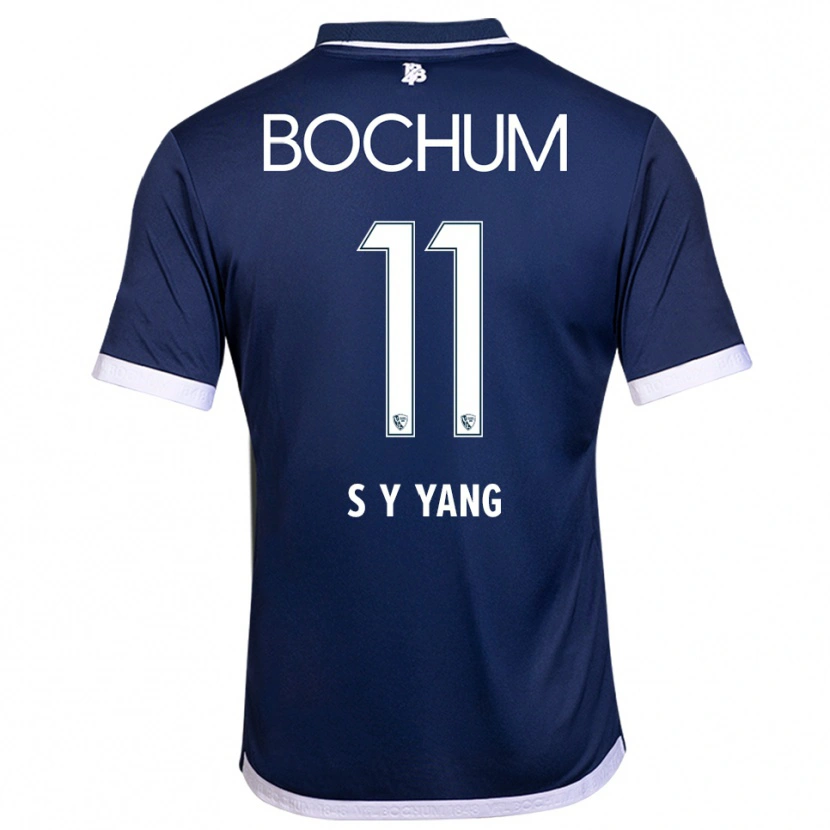 Danxen Criança Camisola Si-Yeong Yang #11 Azul Marinho Branco Principal 2025/26 Camisa Brasil