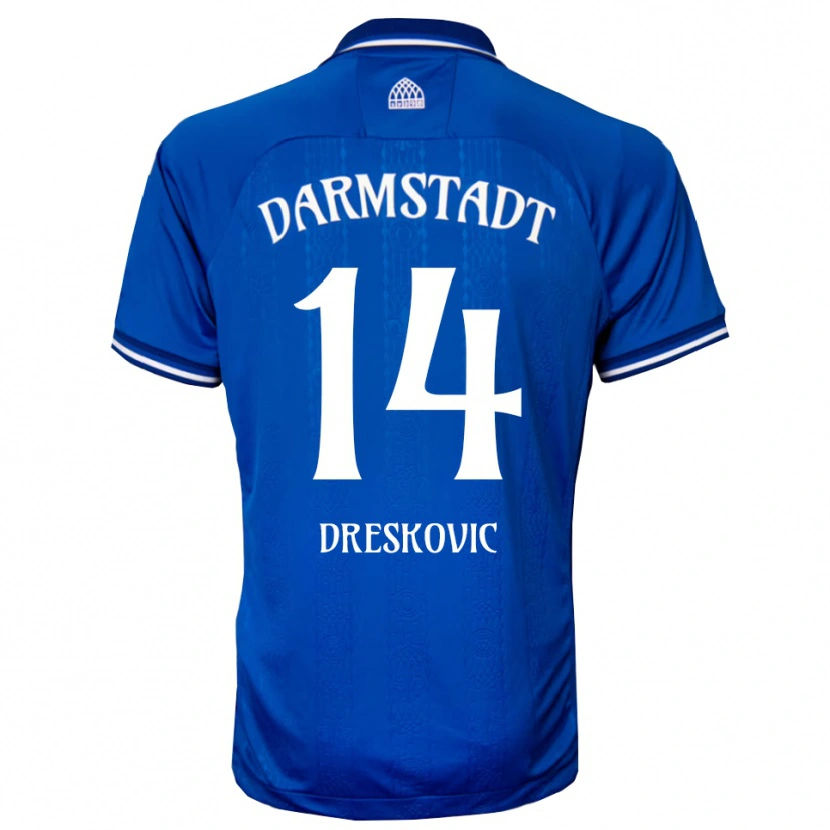 Danxen Criança Camisola Meldin Dreskovic #14 Azul Branco Principal 2025/26 Camisa Brasil