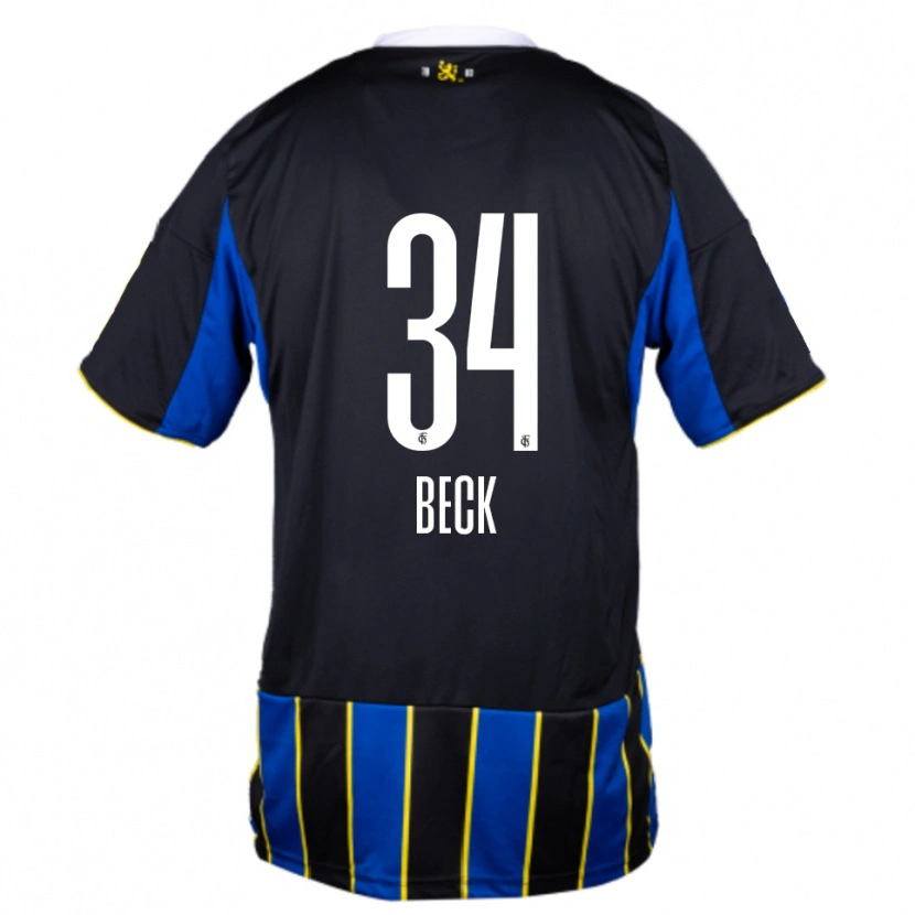 Danxen Criança Camisola Luis Beck #34 Azul Preto Amarelo Principal 2025/26 Camisa Brasil