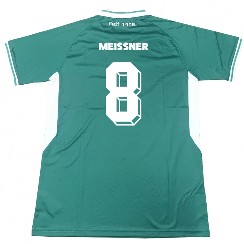 Danxen Criança Camisola Thomas Meißner #8 Verde Branco Principal 2025/26 Camisa Brasil
