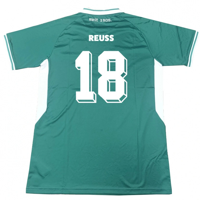 Danxen Criança Camisola Noah Reuß #18 Verde Branco Principal 2025/26 Camisa Brasil