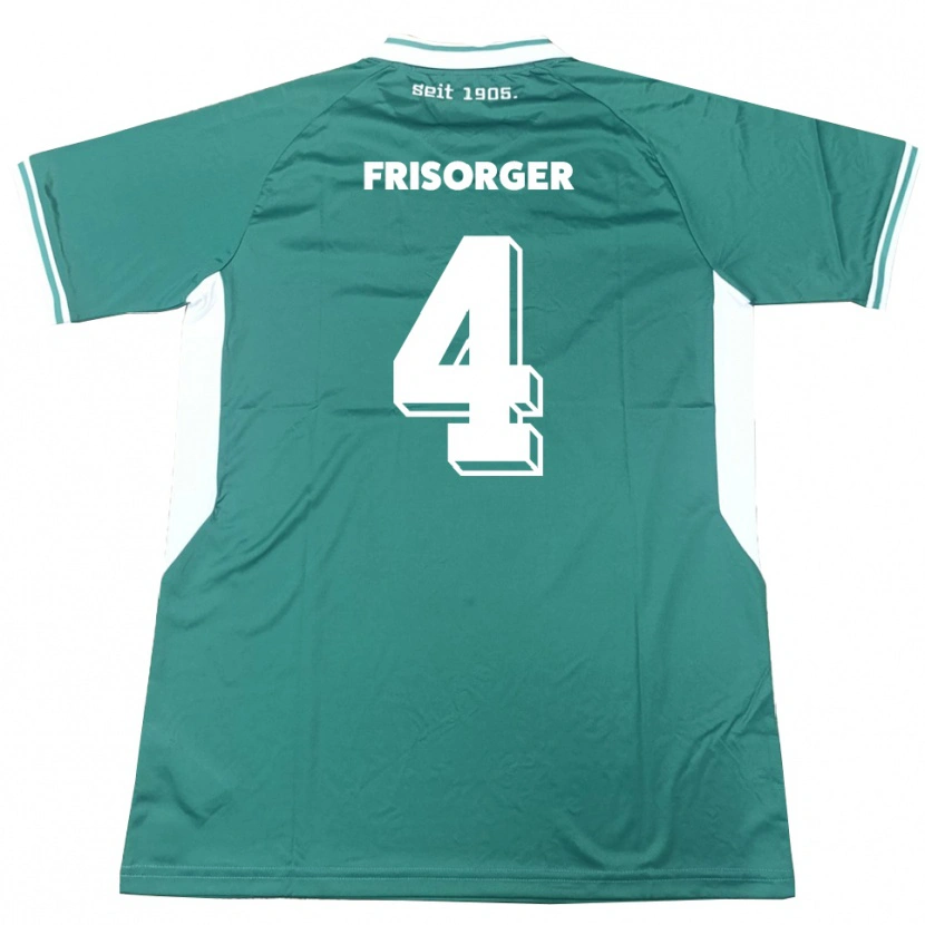 Danxen Criança Camisola Kevin Frisorger #4 Verde Branco Principal 2025/26 Camisa Brasil
