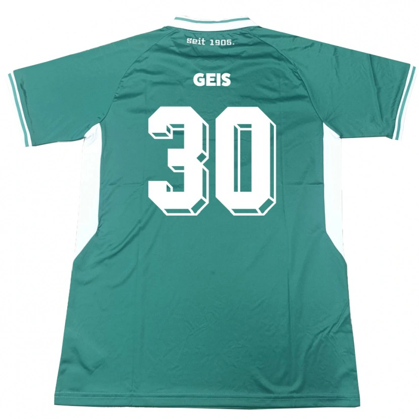 Danxen Criança Camisola Johannes Geis #30 Verde Branco Principal 2025/26 Camisa Brasil