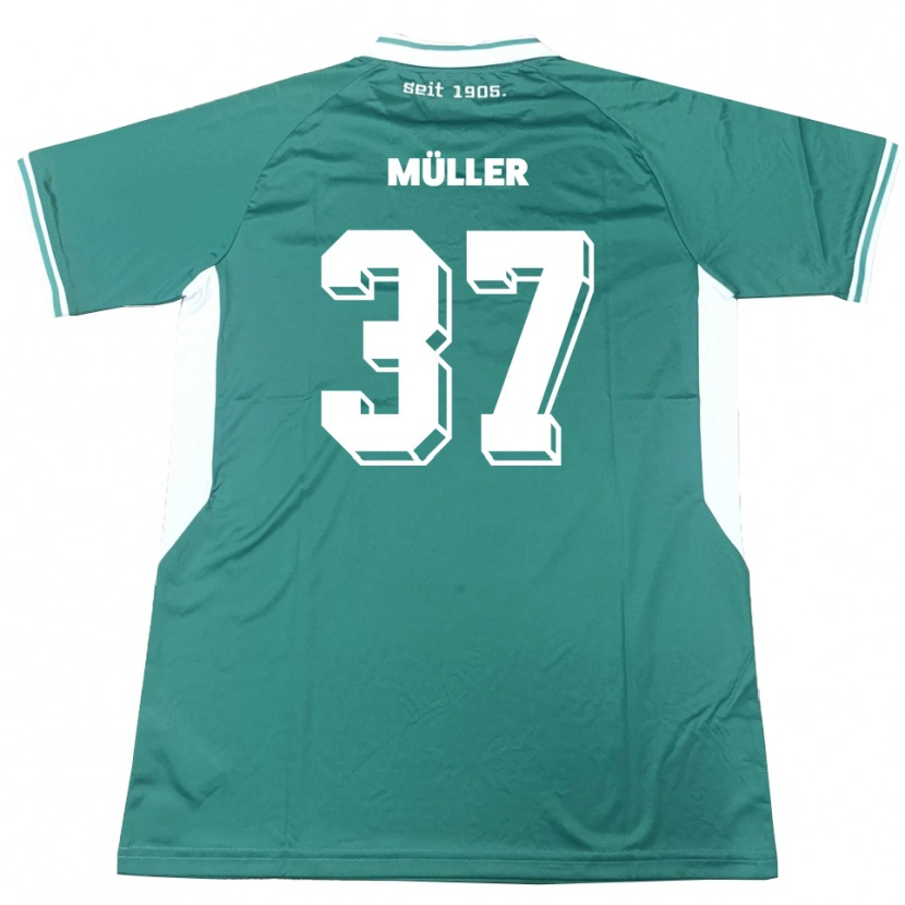 Danxen Criança Camisola Sebastian Müller #37 Verde Branco Principal 2025/26 Camisa Brasil