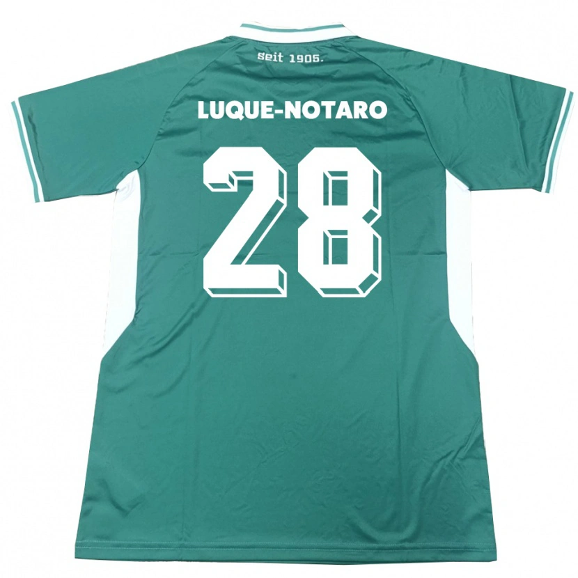 Danxen Criança Camisola Fabio Luque-Notaro #28 Verde Branco Principal 2025/26 Camisa Brasil