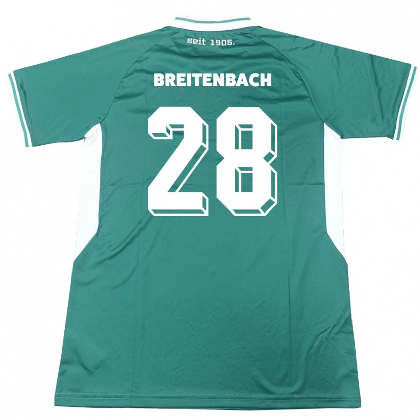 Danxen Criança Camisola Fabio Breitenbach #28 Verde Branco Principal 2025/26 Camisa Brasil