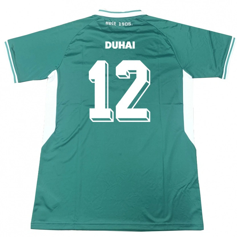 Danxen Criança Camisola Konstantin Duhai #12 Verde Branco Principal 2025/26 Camisa Brasil