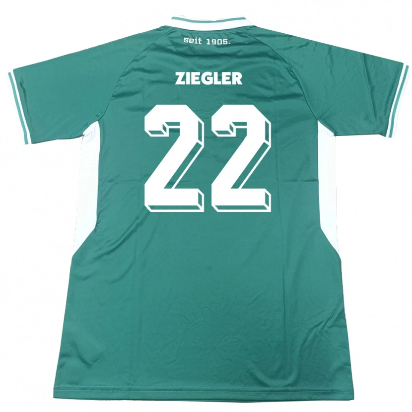 Danxen Criança Camisola Kevin Ziegler #22 Verde Branco Principal 2025/26 Camisa Brasil