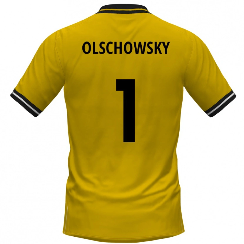 Danxen Criança Camisola Jan Olschowsky #1 Amarelo Preto Principal 2025/26 Camisa Brasil