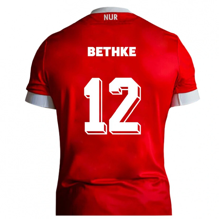 Danxen Criança Camisola Elias Bethke #12 Vermelho Branco Principal 2025/26 Camisa Brasil