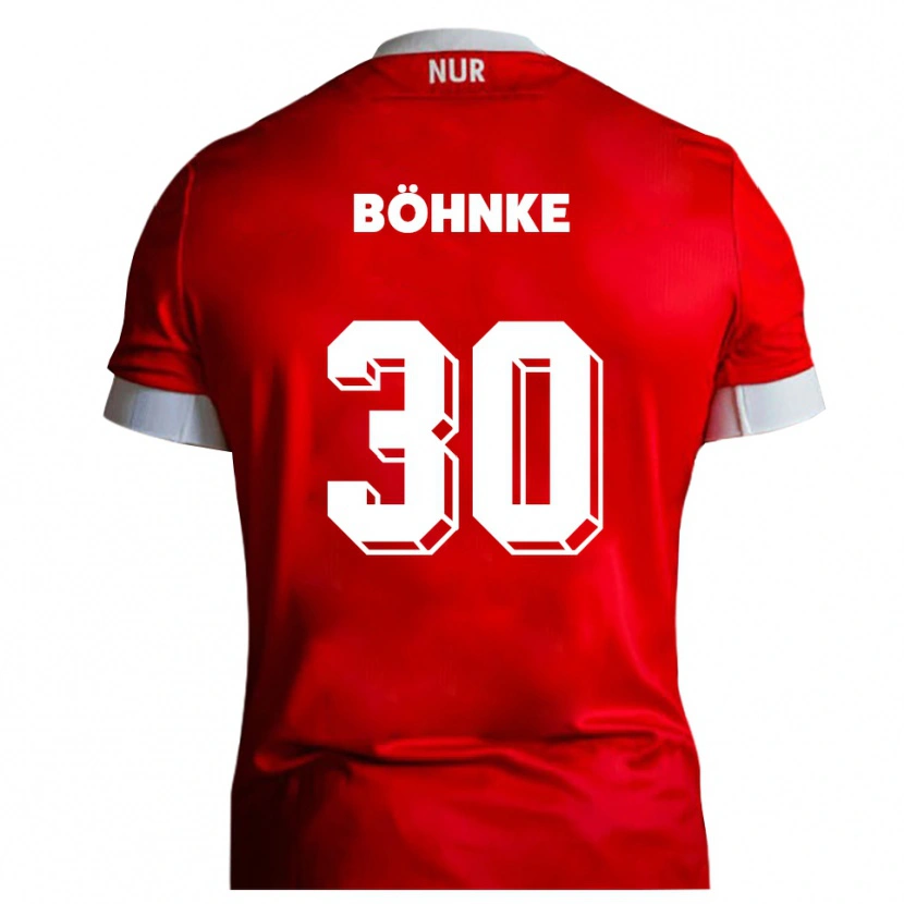 Danxen Criança Camisola Max Böhnke #30 Vermelho Branco Principal 2025/26 Camisa Brasil