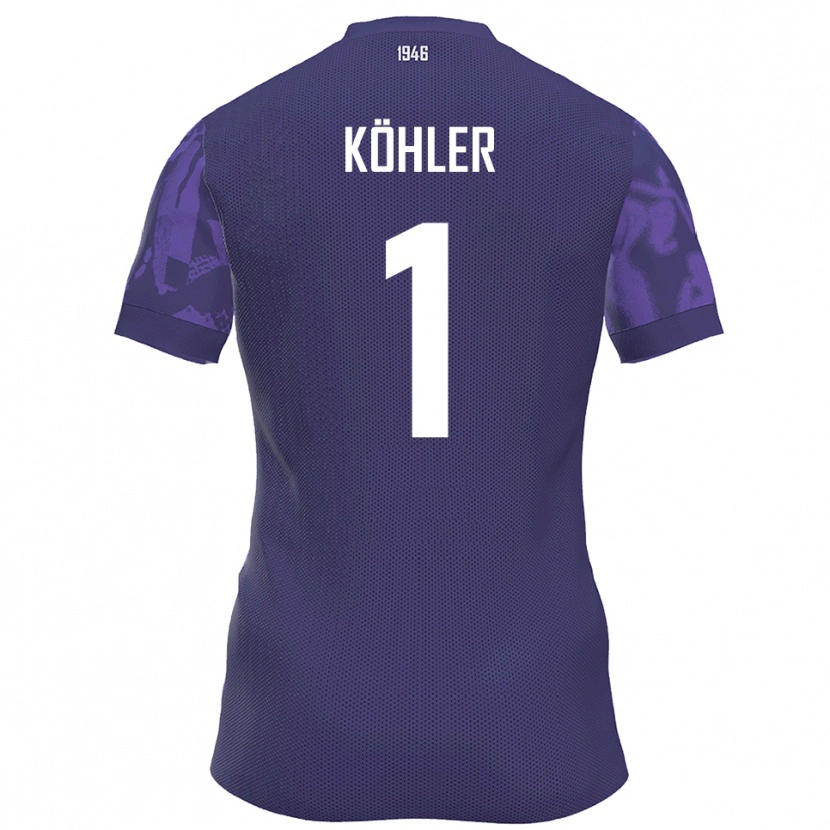 Danxen Criança Camisola Lucas Köhler #1 Roxo Branco Principal 2025/26 Camisa Brasil