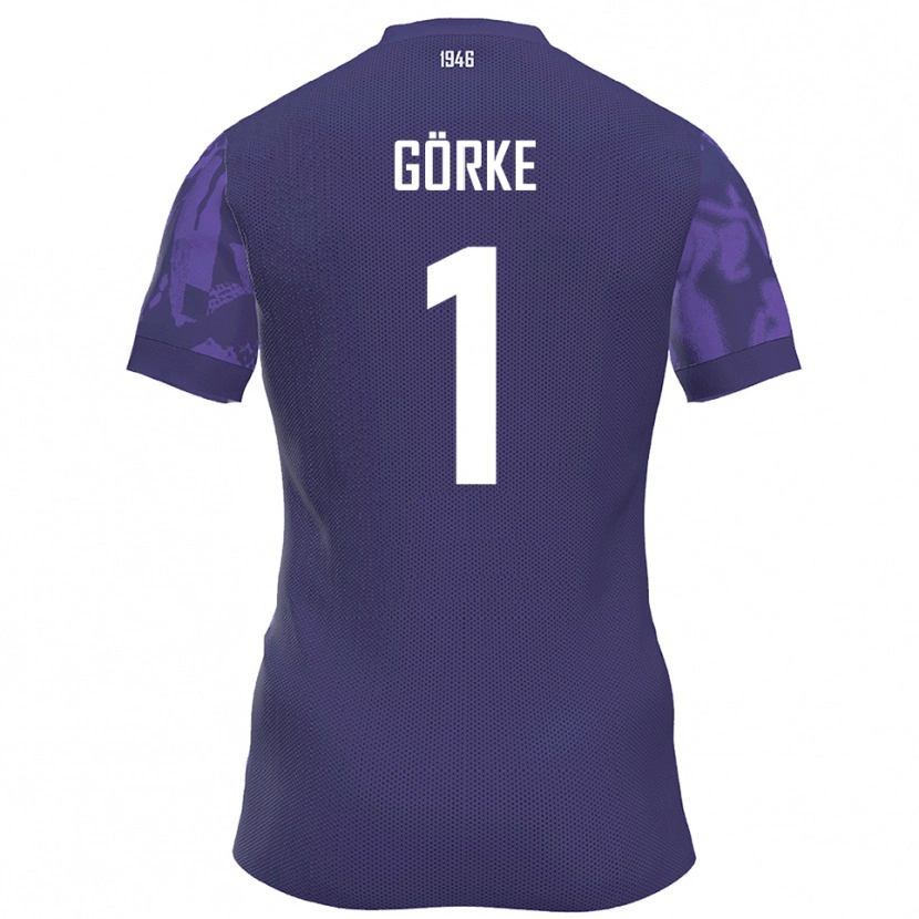Danxen Criança Camisola Arthur Görke #1 Roxo Branco Principal 2025/26 Camisa Brasil
