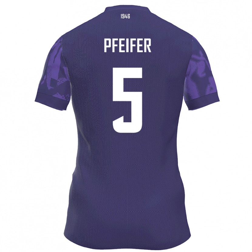 Danxen Criança Camisola Emil Pfeifer #5 Roxo Branco Principal 2025/26 Camisa Brasil