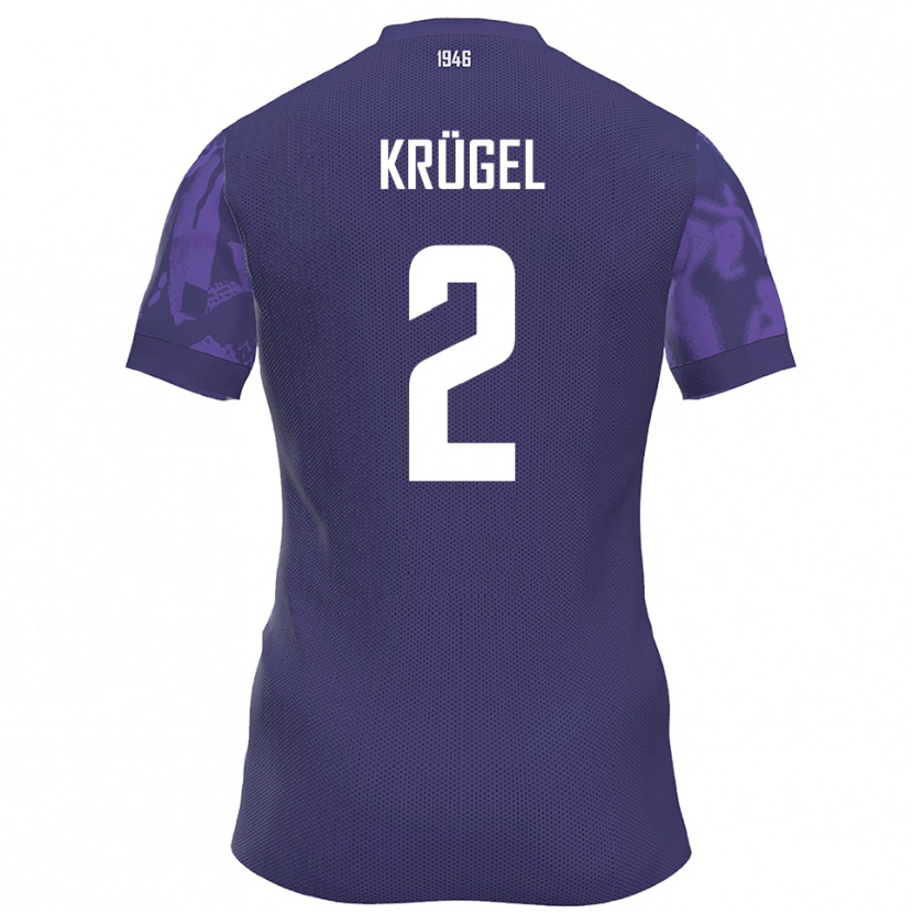Danxen Criança Camisola Theo Krügel #2 Roxo Branco Principal 2025/26 Camisa Brasil