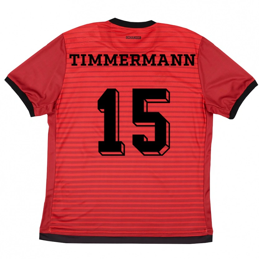 Danxen Criança Camisola Ina Timmermann #15 Vermelho Preto Principal 2025/26 Camisa Brasil