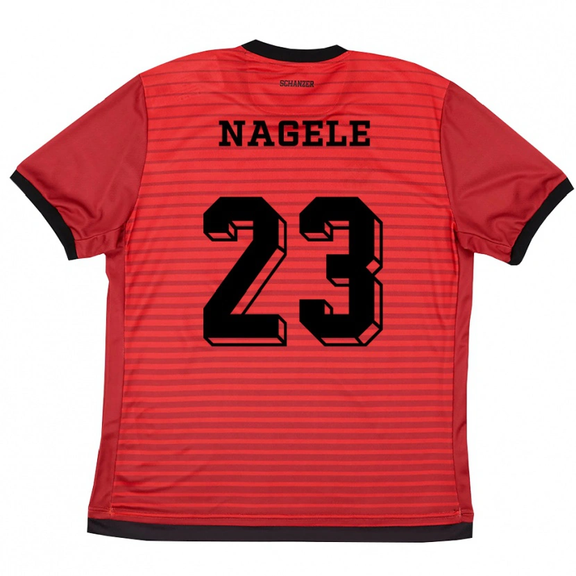 Danxen Criança Camisola Matteo Nagele #23 Vermelho Preto Principal 2025/26 Camisa Brasil