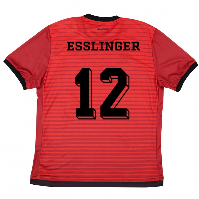 Danxen Criança Camisola Rafael Eßlinger #12 Vermelho Preto Principal 2025/26 Camisa Brasil