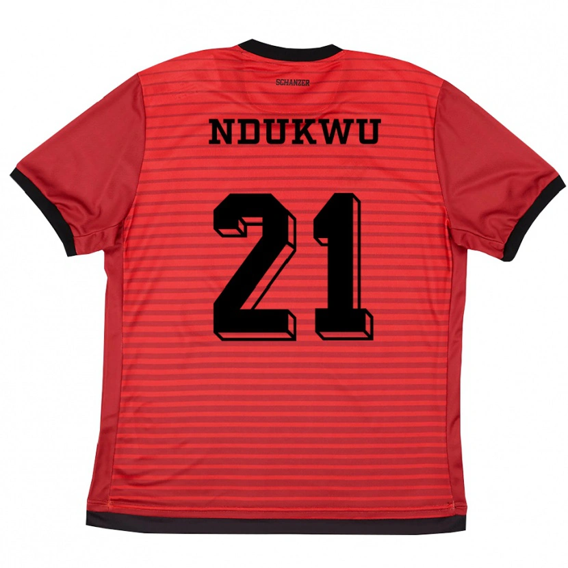 Danxen Criança Camisola Dickson Ndukwu #21 Vermelho Preto Principal 2025/26 Camisa Brasil