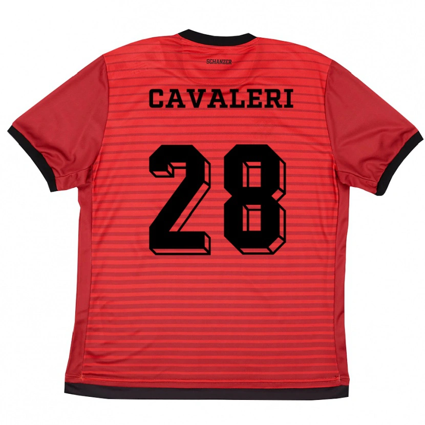 Danxen Criança Camisola Salvatore Cavaleri #28 Vermelho Preto Principal 2025/26 Camisa Brasil