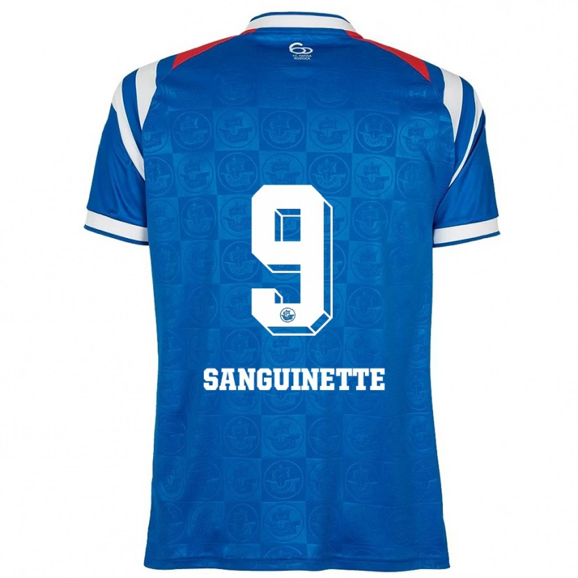 Danxen Criança Camisola Pierre Sanguinette #9 Azul Branco Vermelho Principal 2025/26 Camisa Brasil