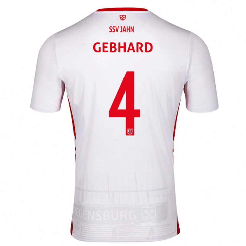 Danxen Criança Camisola Paul Gebhard #4 Branco Vermelho Principal 2025/26 Camisa Brasil