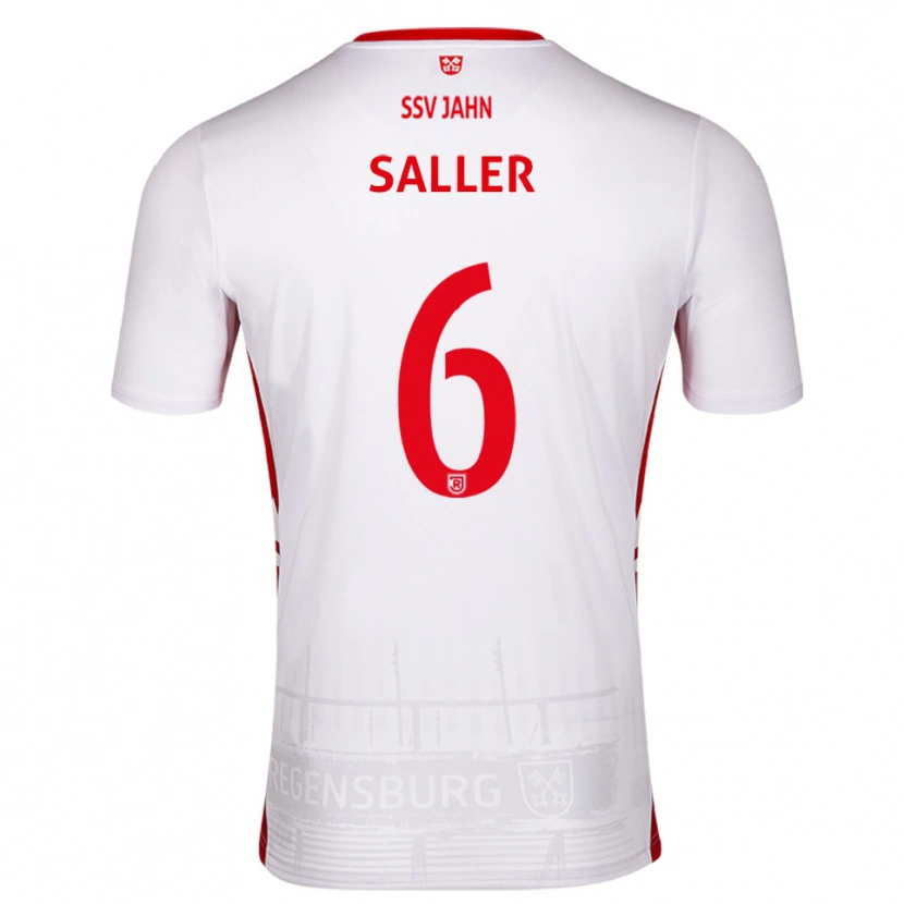 Danxen Criança Camisola Benedikt Saller #6 Branco Vermelho Principal 2025/26 Camisa Brasil