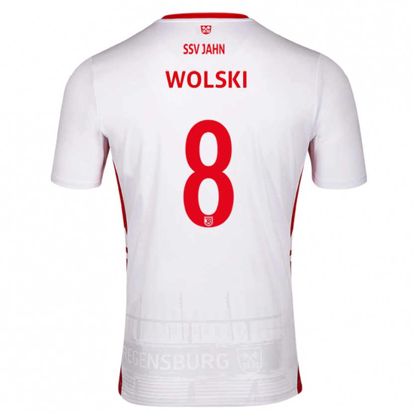 Danxen Criança Camisola Oliver Wolski #8 Branco Vermelho Principal 2025/26 Camisa Brasil