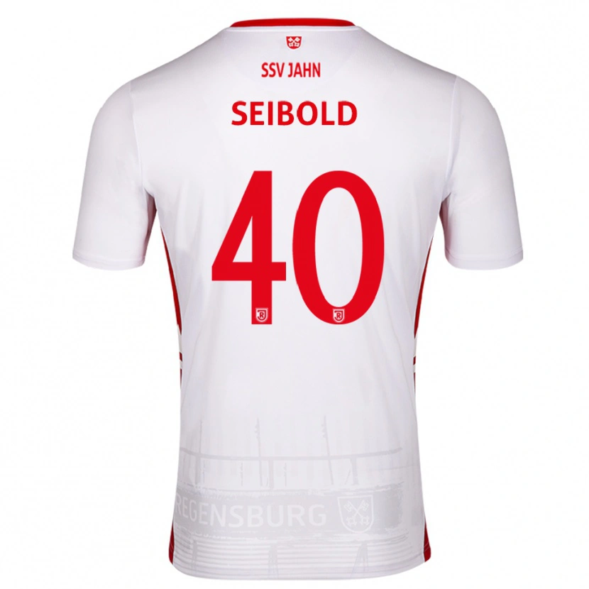 Danxen Criança Camisola Jakob Seibold #40 Branco Vermelho Principal 2025/26 Camisa Brasil