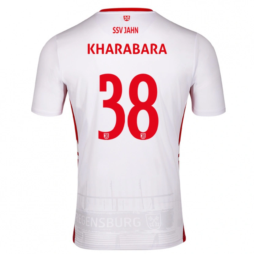 Danxen Criança Camisola Volodymyr Kharabara #38 Branco Vermelho Principal 2025/26 Camisa Brasil
