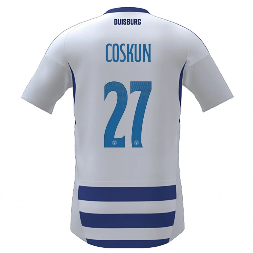 Danxen Criança Camisola Can Coskun #27 Branco Azul Principal 2025/26 Camisa Brasil