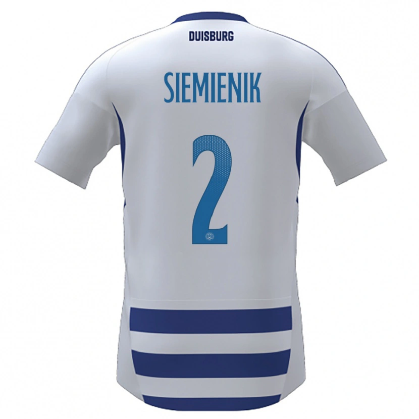 Danxen Criança Camisola Fabian Siemienik #2 Branco Azul Principal 2025/26 Camisa Brasil
